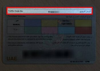 In the UAE, what is a Traffic Code or T.C number? How can one find one?