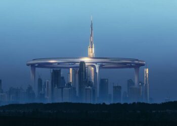 In stunning new design, a giant ring surrounds the Burj Khalifa 550 meters