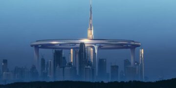 In stunning new design, a giant ring surrounds the Burj Khalifa 550 meters