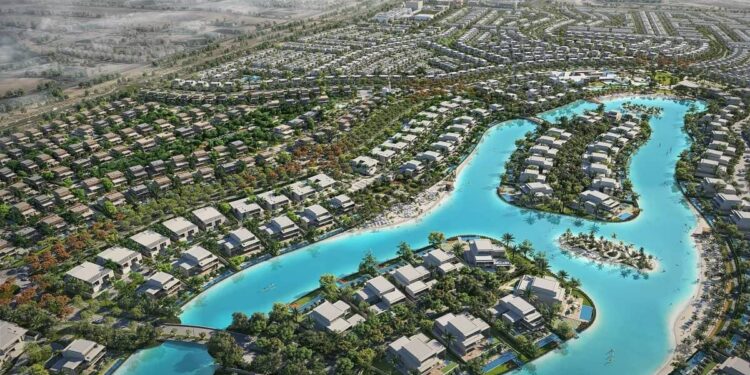 Tilal Al Ghaf lagoon is being transformed into 'islands' by Majid Al Futtaim Communities