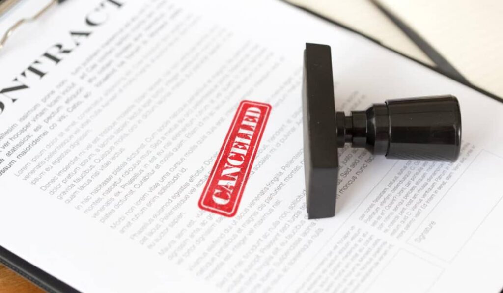 Is it possible for a buyer to terminate a property purchase agreement if he loses his job?
