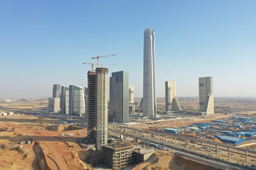 The construction of Infinity Towers' mixed-use tower in the Administrative Capital is 70% complete
