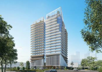 The Azizi residential tower at 1 JVC in Dubai is inspired by nature