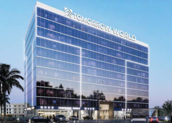 A new commercial tower is being built at Dubai's Tomorrow World