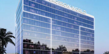 A new commercial tower is being built at Dubai's Tomorrow World