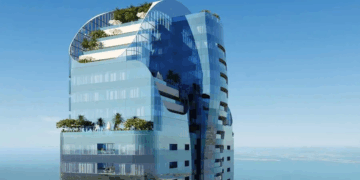 The 82-storey Al Habtoor Tower is in full swing